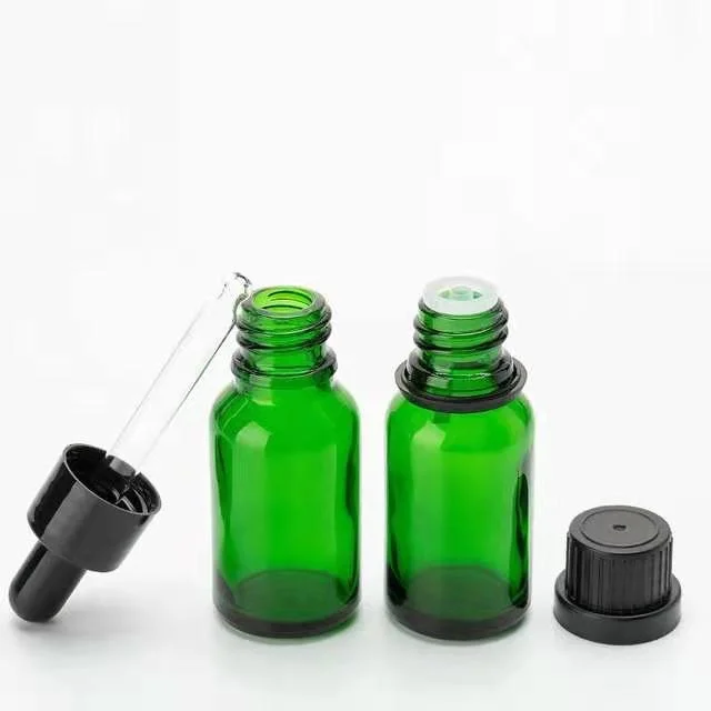 20ml Frosted Green Glass Dropper Bottle Pharmaceutical for Essential Oil