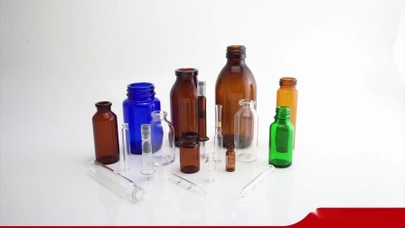 Bottiglie di vetro per sciroppo per uso farmaceutico di colore ambrato o trasparente