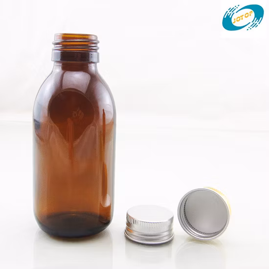 Bottiglie di vetro per sciroppo per uso farmaceutico di colore ambrato o trasparente