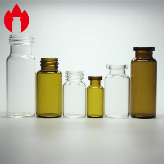Bottiglia di vetro farmaceutica per iniezione ambrata o trasparente da 50 ml 100 ml 150 ml 200 ml