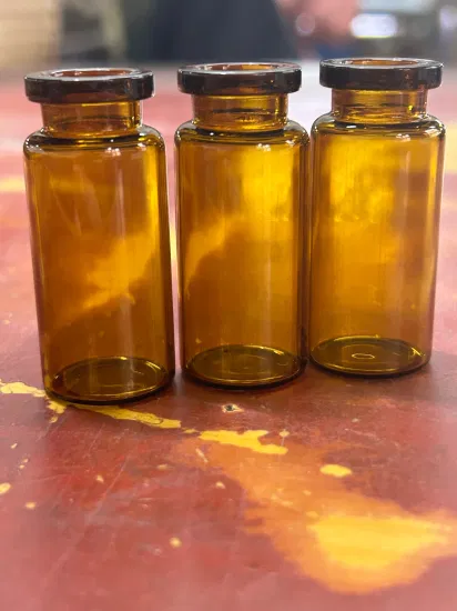 Fiala di vetro tubolare ambrato da 10 ml per imballaggio farmaceutico