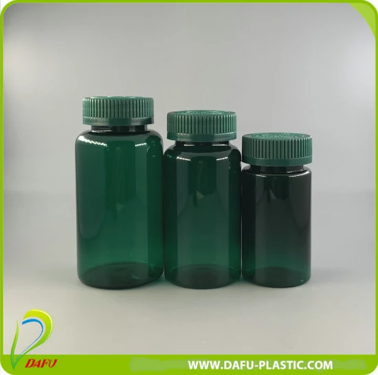 Contenitore per capsule in plastica farmaceutica per animali domestici personalizzato da 200 ml con tappo in plastica