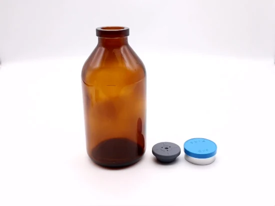 Bottiglie per infusione in vetro stampato farmaceutico ambrato. Bottiglie per infusione